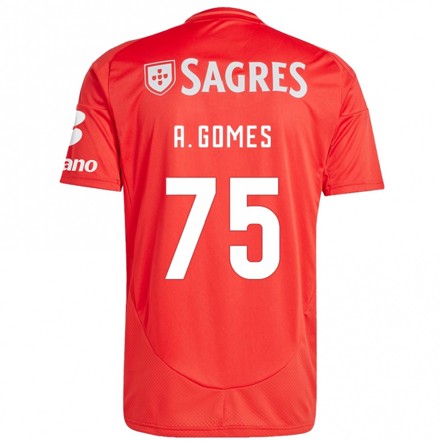 Kids Football André Gomes #75 Red White Home Jersey 2024/25 T-Shirt Australia