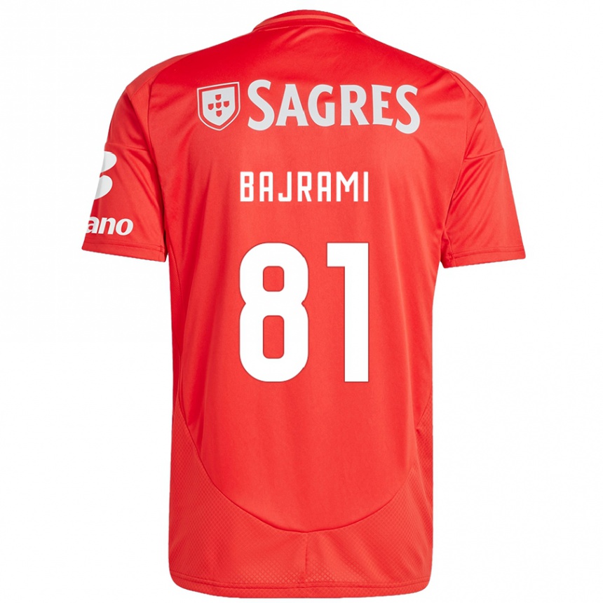 Kids Football Adrian Bajrami #81 Red White Home Jersey 2024/25 T-Shirt Australia