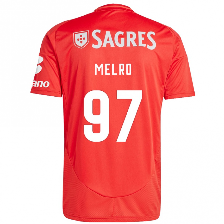 Kids Football José Melro #97 Red White Home Jersey 2024/25 T-Shirt Australia