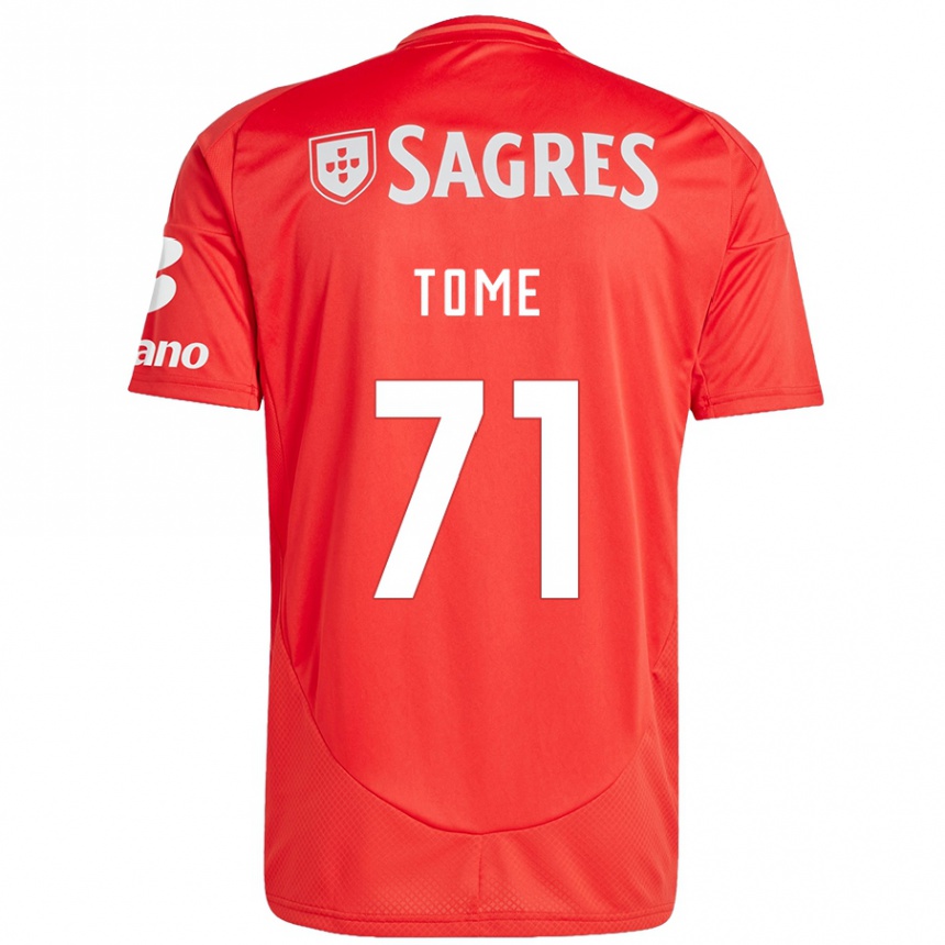 Kids Football João Tomé #71 Red White Home Jersey 2024/25 T-Shirt Australia