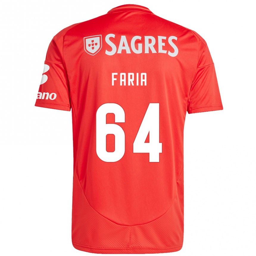 Kids Football Hugo Faria #64 Red White Home Jersey 2024/25 T-Shirt Australia