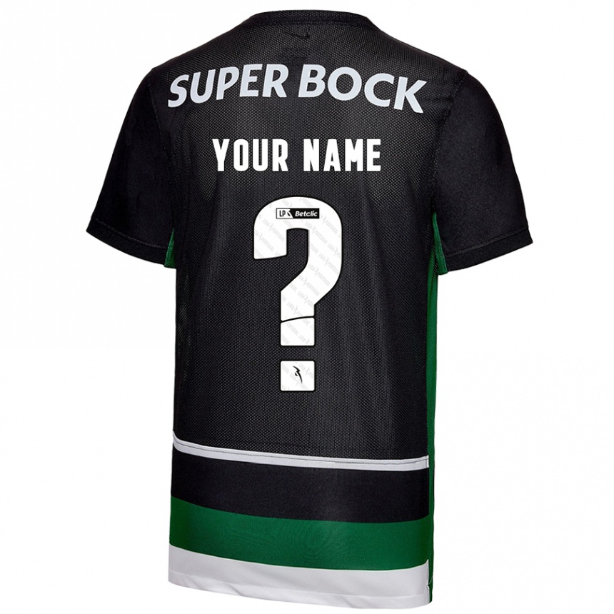 Kids Football Your Name #0 Black White Green Home Jersey 2024/25 T-Shirt Australia