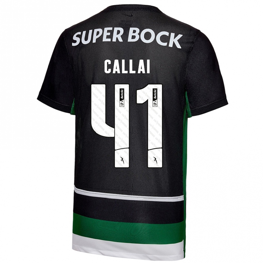 Kids Football Diego Callai #41 Black White Green Home Jersey 2024/25 T-Shirt Australia