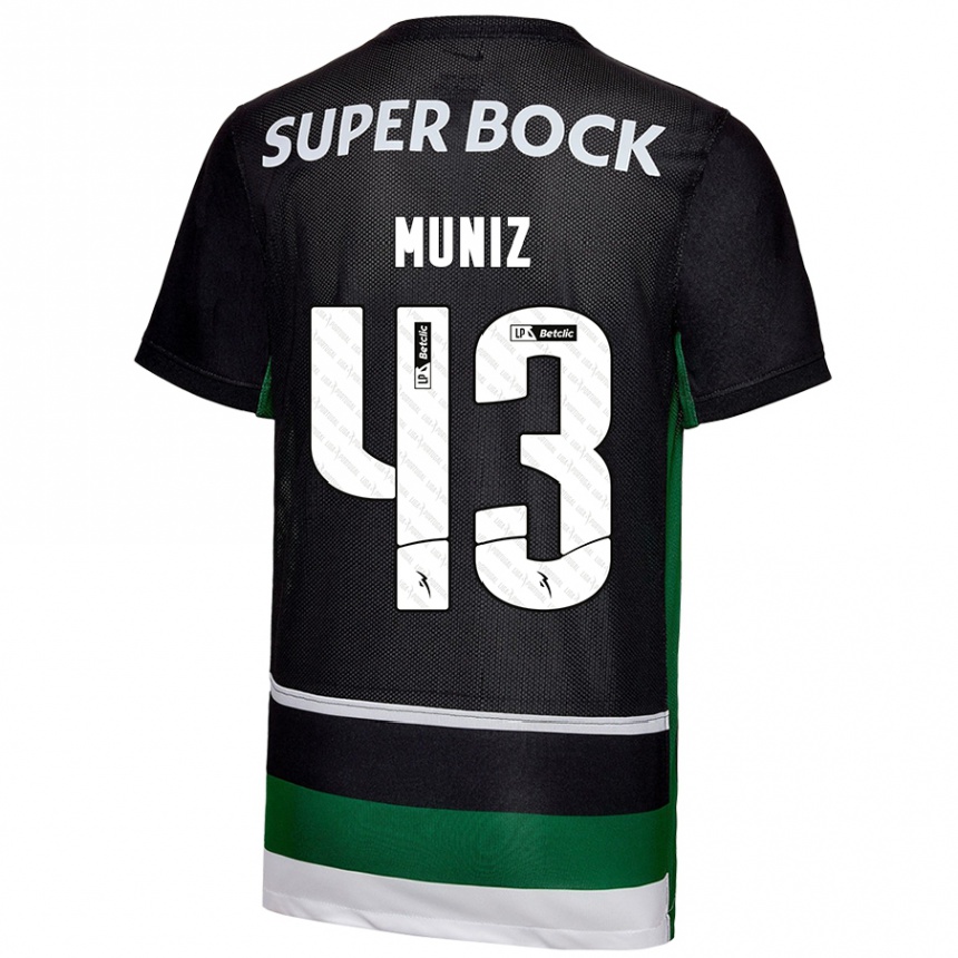 Kids Football João Muniz #43 Black White Green Home Jersey 2024/25 T-Shirt Australia