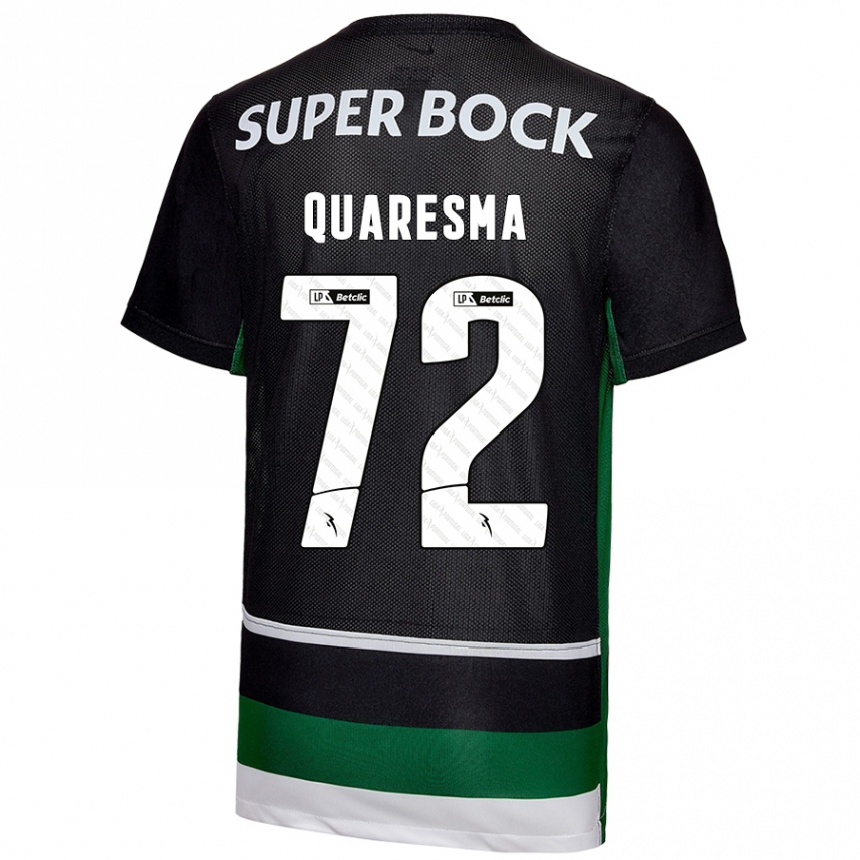 Kids Football Eduardo Quaresma #72 Black White Green Home Jersey 2024/25 T-Shirt Australia