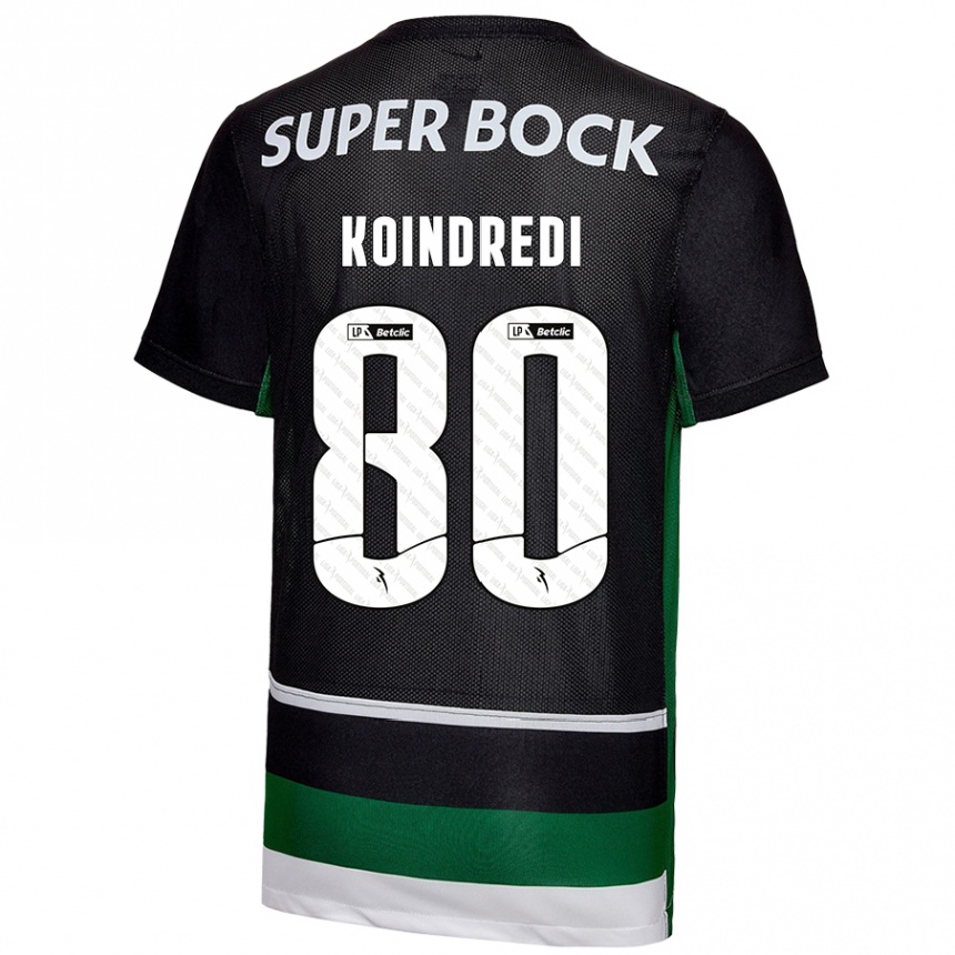 Kids Football Koba Koindredi #80 Black White Green Home Jersey 2024/25 T-Shirt Australia