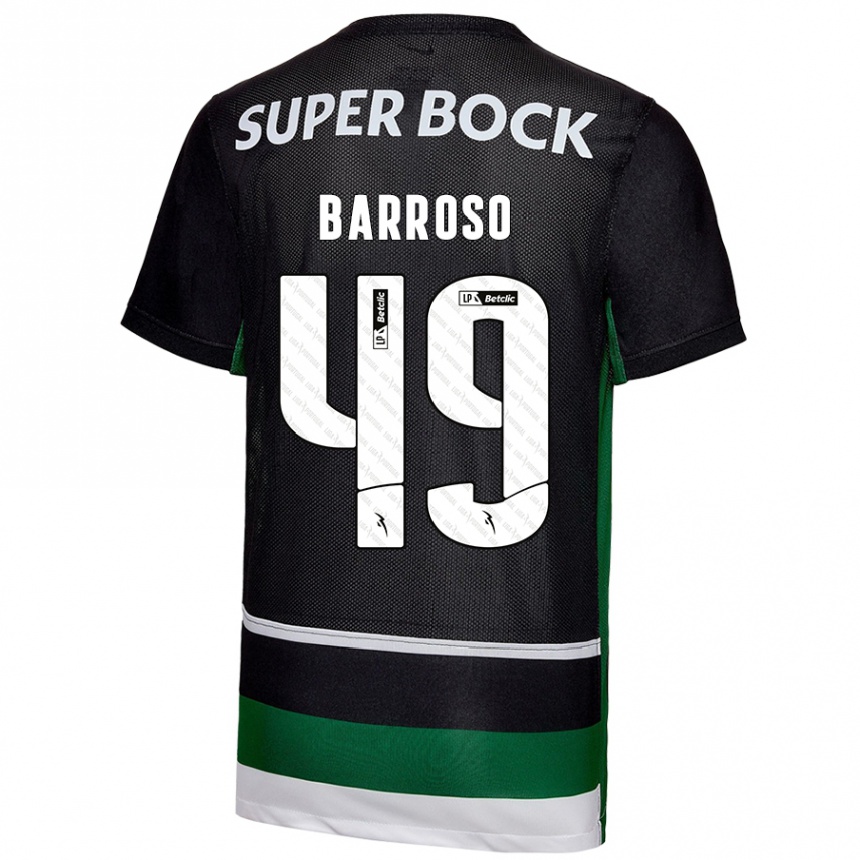 Kids Football Leonardo Barroso #49 Black White Green Home Jersey 2024/25 T-Shirt Australia