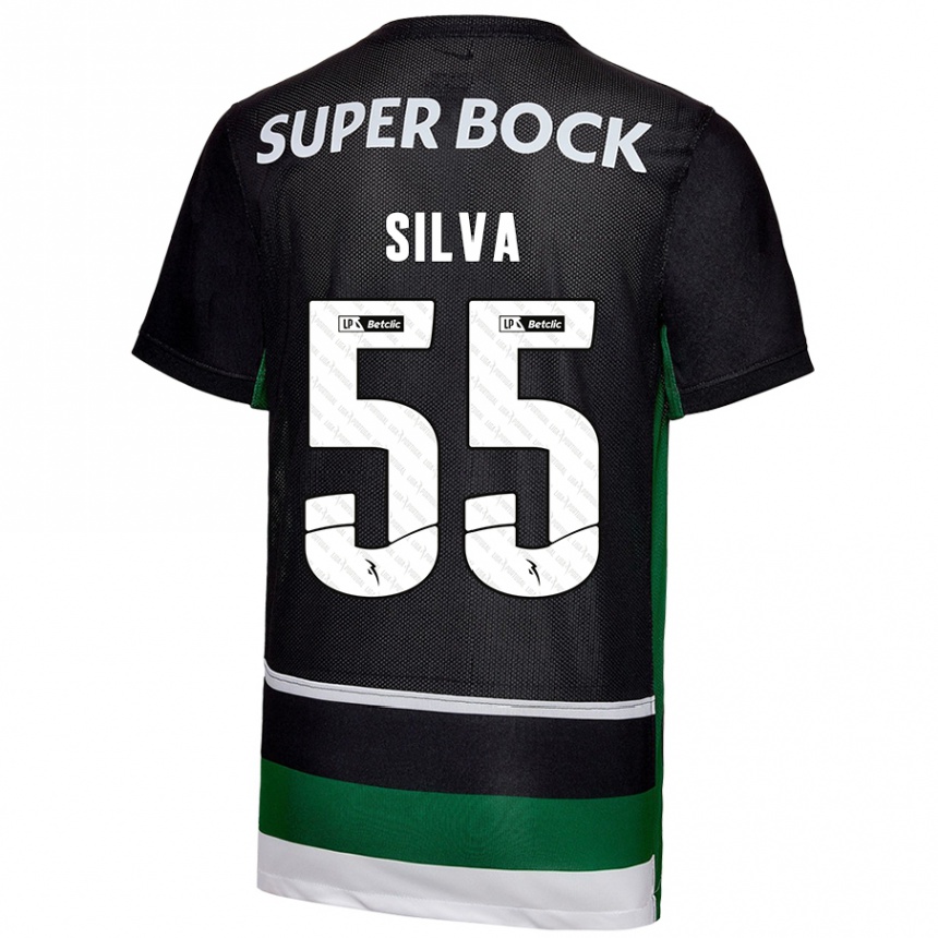 Kids Football José Silva #55 Black White Green Home Jersey 2024/25 T-Shirt Australia