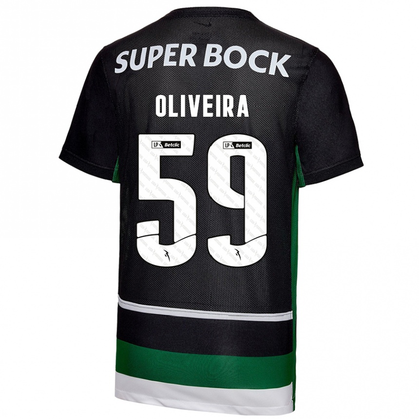 Kids Football Kauã Oliveira #59 Black White Green Home Jersey 2024/25 T-Shirt Australia