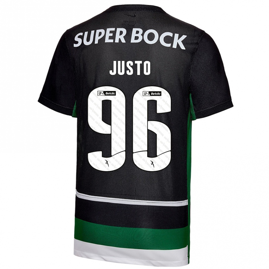 Kids Football Samuel Justo #96 Black White Green Home Jersey 2024/25 T-Shirt Australia