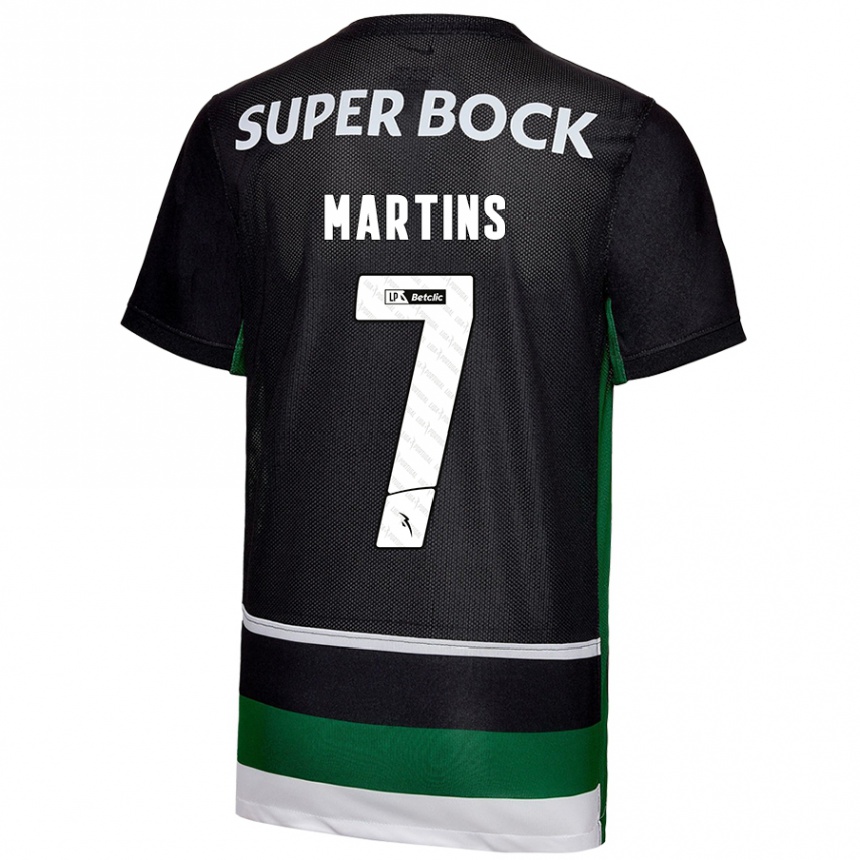 Kids Football Joana David Carromeu Martins #7 Black White Green Home Jersey 2024/25 T-Shirt Australia