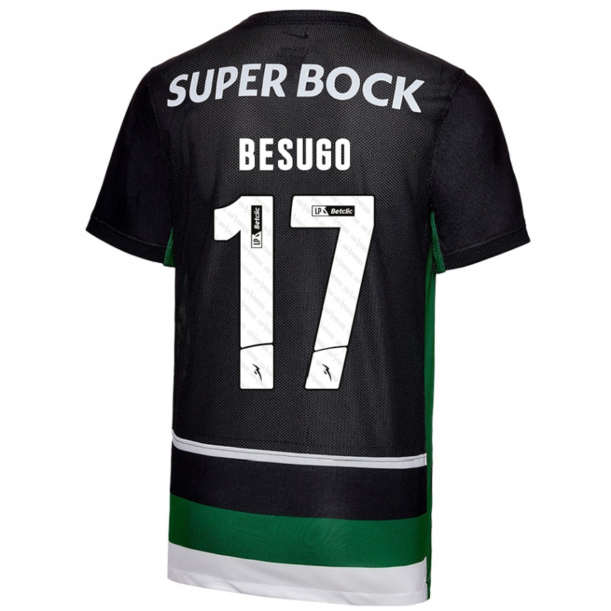 Kids Football Neuza Besugo #17 Black White Green Home Jersey 2024/25 T-Shirt Australia