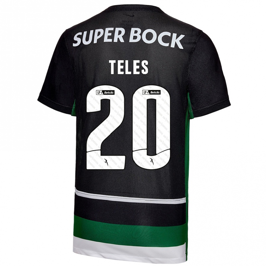 Kids Football Ana Isabel Teles #20 Black White Green Home Jersey 2024/25 T-Shirt Australia