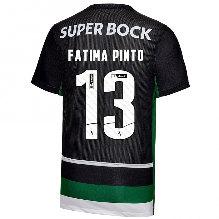 Kids Football Fátima Alexandra Figueira Pinto #13 Black White Green Home Jersey 2024/25 T-Shirt Australia