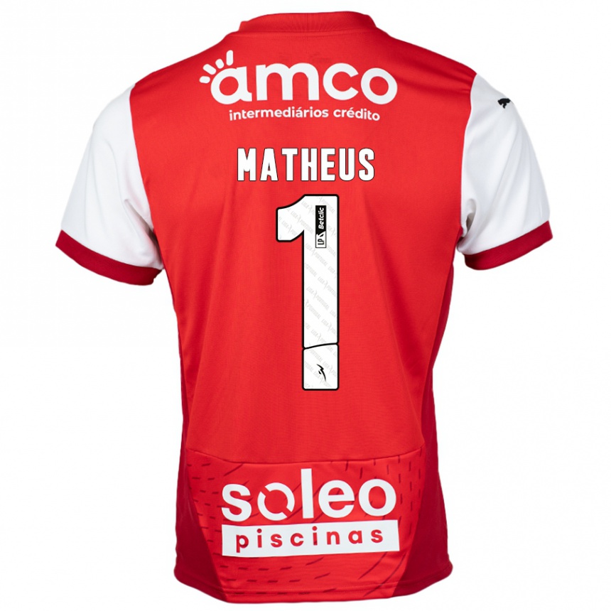 Kids Football Matheus #1 Red White Home Jersey 2024/25 T-Shirt Australia