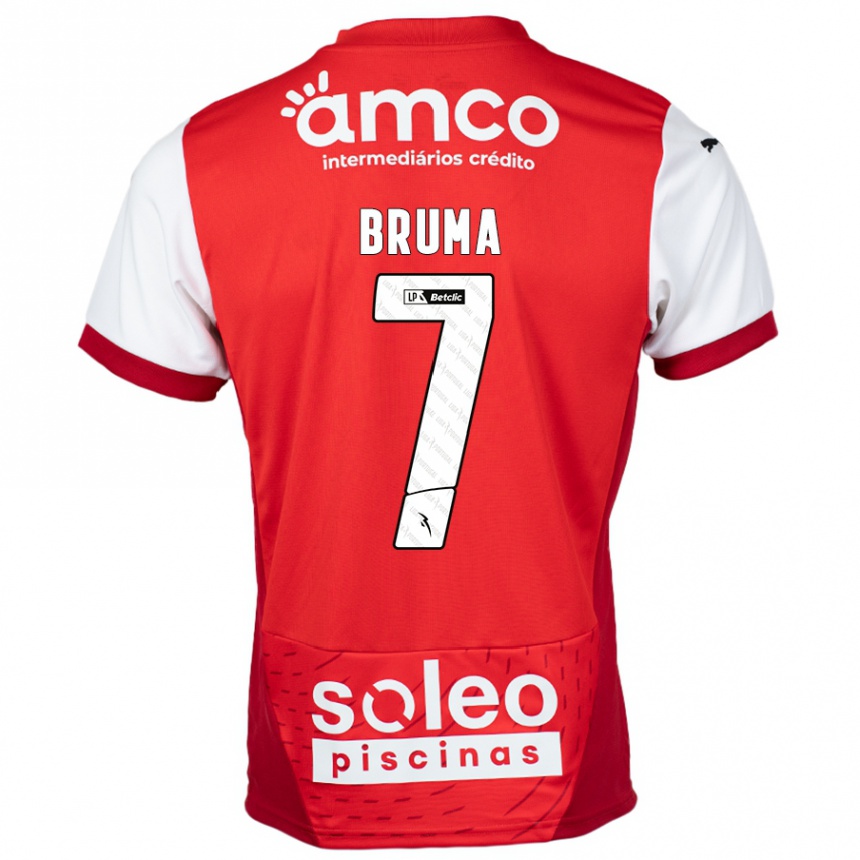 Kids Football Bruma #7 Red White Home Jersey 2024/25 T-Shirt Australia