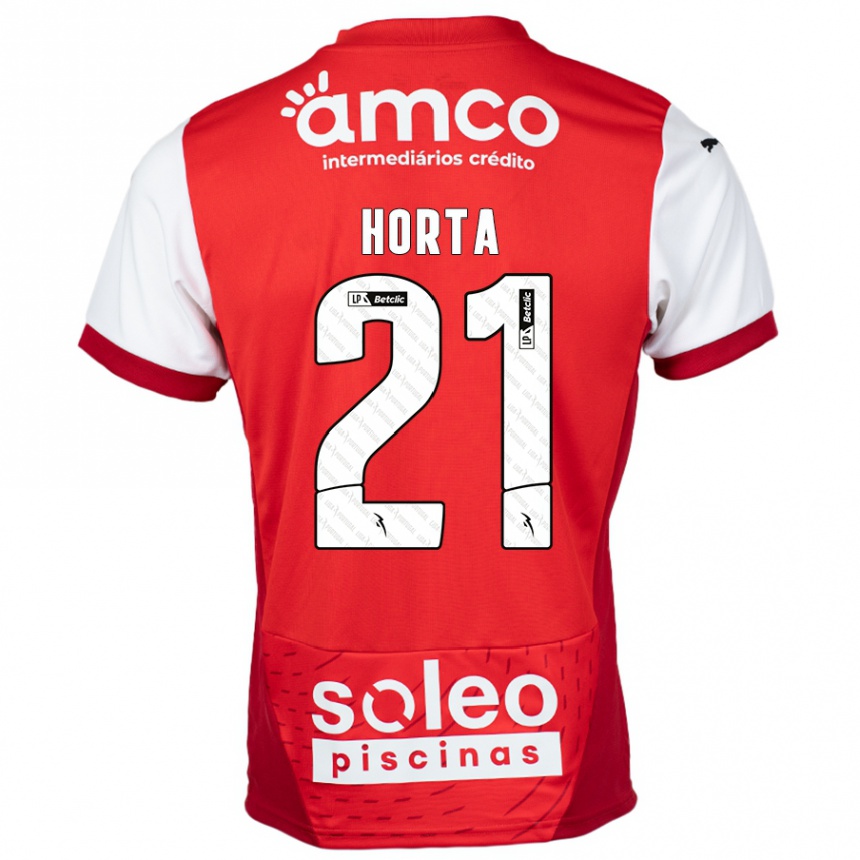 Kids Football Ricardo Horta #21 Red White Home Jersey 2024/25 T-Shirt Australia