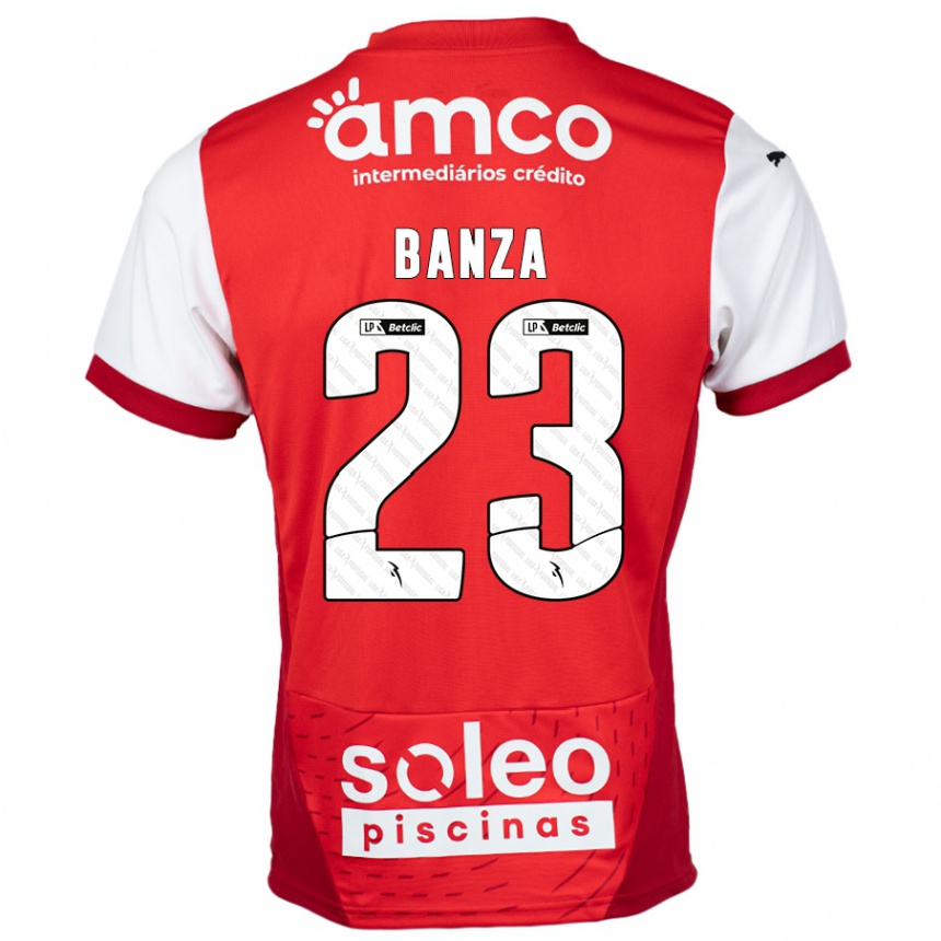 Kids Football Simon Banza #23 Red White Home Jersey 2024/25 T-Shirt Australia