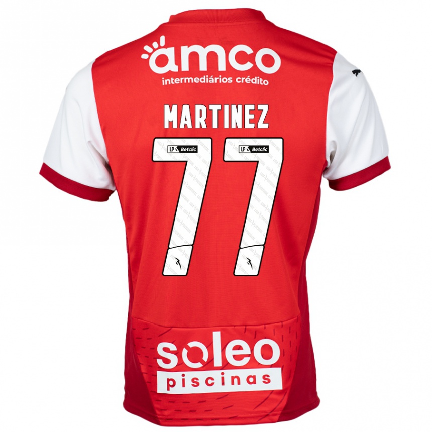 Kids Football Gabri Martínez #77 Red White Home Jersey 2024/25 T-Shirt Australia