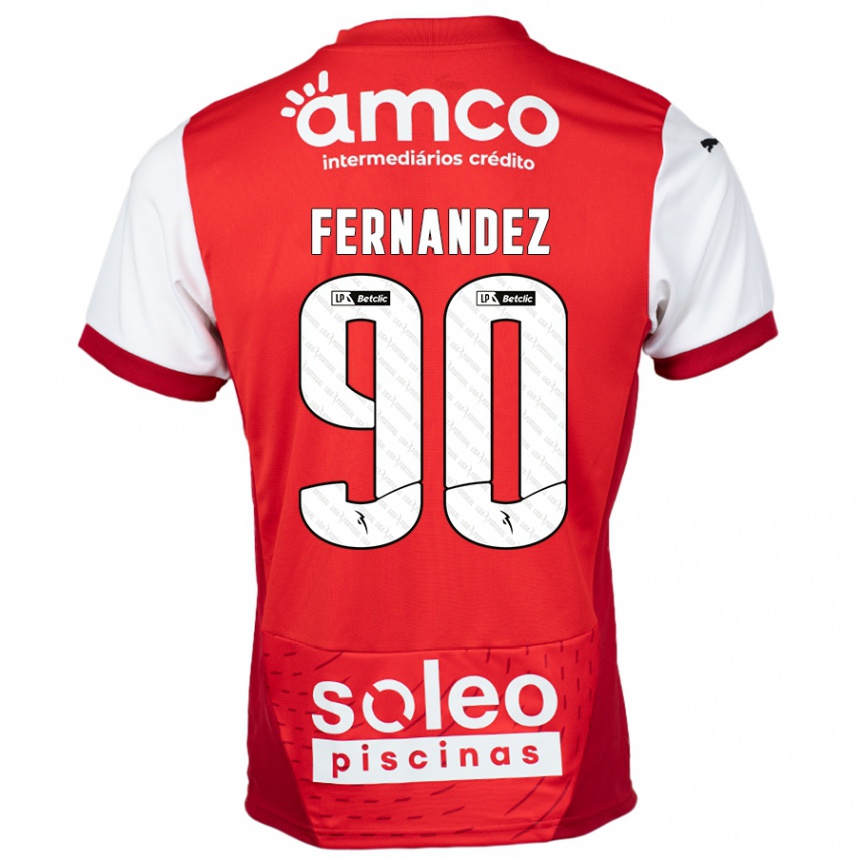 Kids Football Roberto Fernández #90 Red White Home Jersey 2024/25 T-Shirt Australia