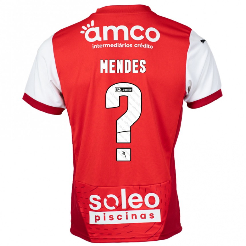 Kids Football Rafael Mendes #0 Red White Home Jersey 2024/25 T-Shirt Australia