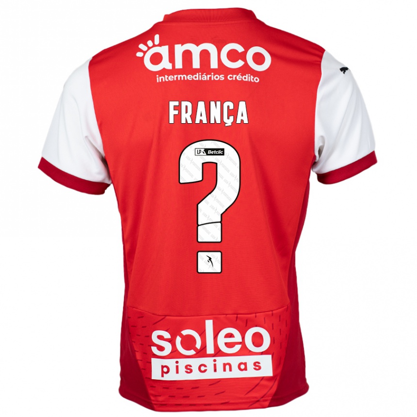 Kids Football Francisco França #0 Red White Home Jersey 2024/25 T-Shirt Australia