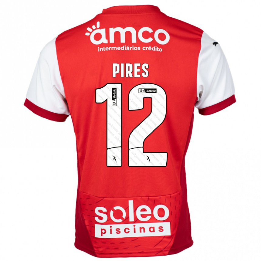 Kids Football Hugo Pires #12 Red White Home Jersey 2024/25 T-Shirt Australia