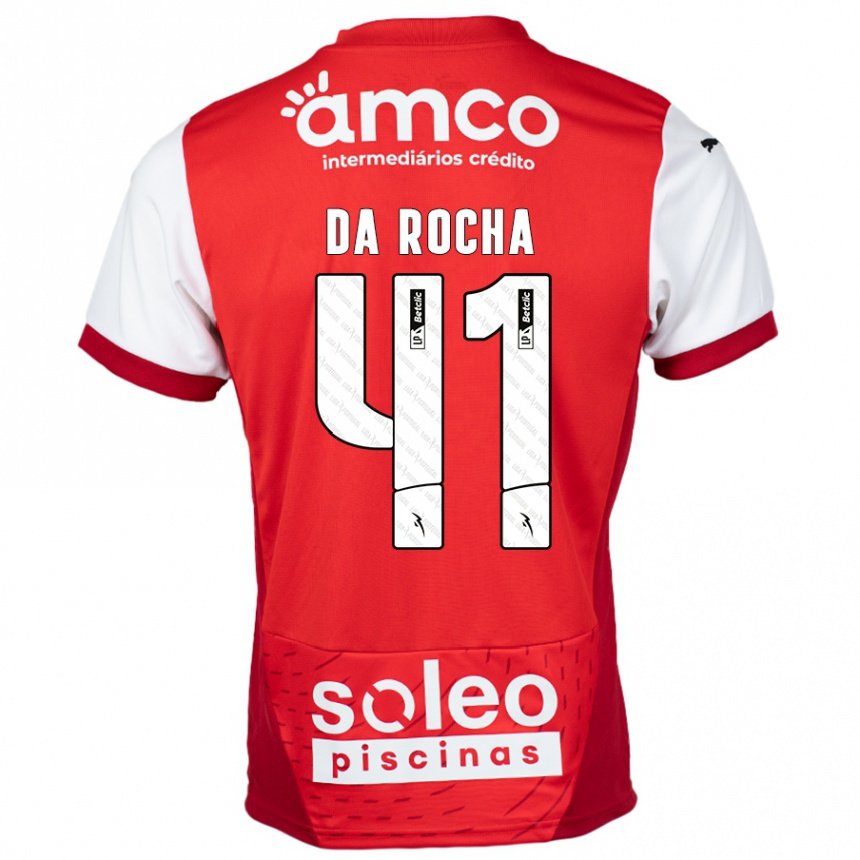 Kids Football Yanis Da Rocha #41 Red White Home Jersey 2024/25 T-Shirt Australia