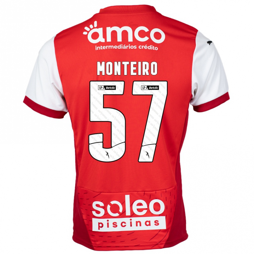 Kids Football Jordan Monteiro #57 Red White Home Jersey 2024/25 T-Shirt Australia