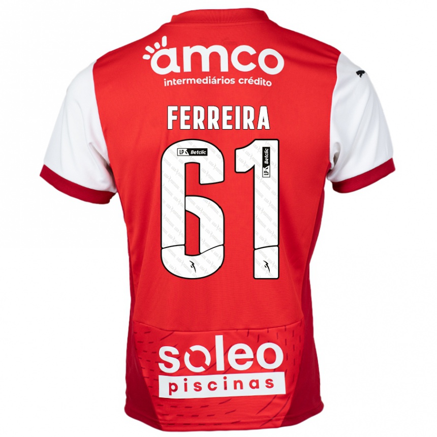 Kids Football Tiago Ferreira #61 Red White Home Jersey 2024/25 T-Shirt Australia