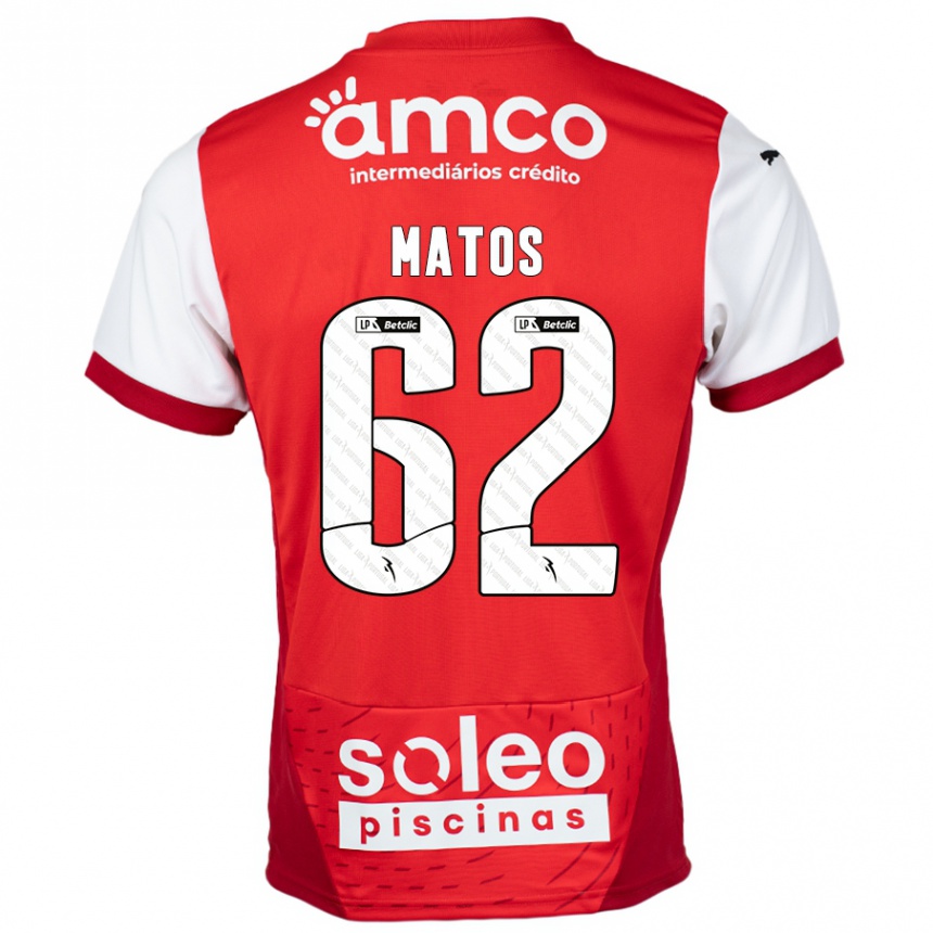 Kids Football Nuno Matos #62 Red White Home Jersey 2024/25 T-Shirt Australia