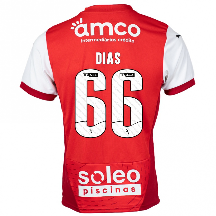 Kids Football Gonçalo Dias #66 Red White Home Jersey 2024/25 T-Shirt Australia