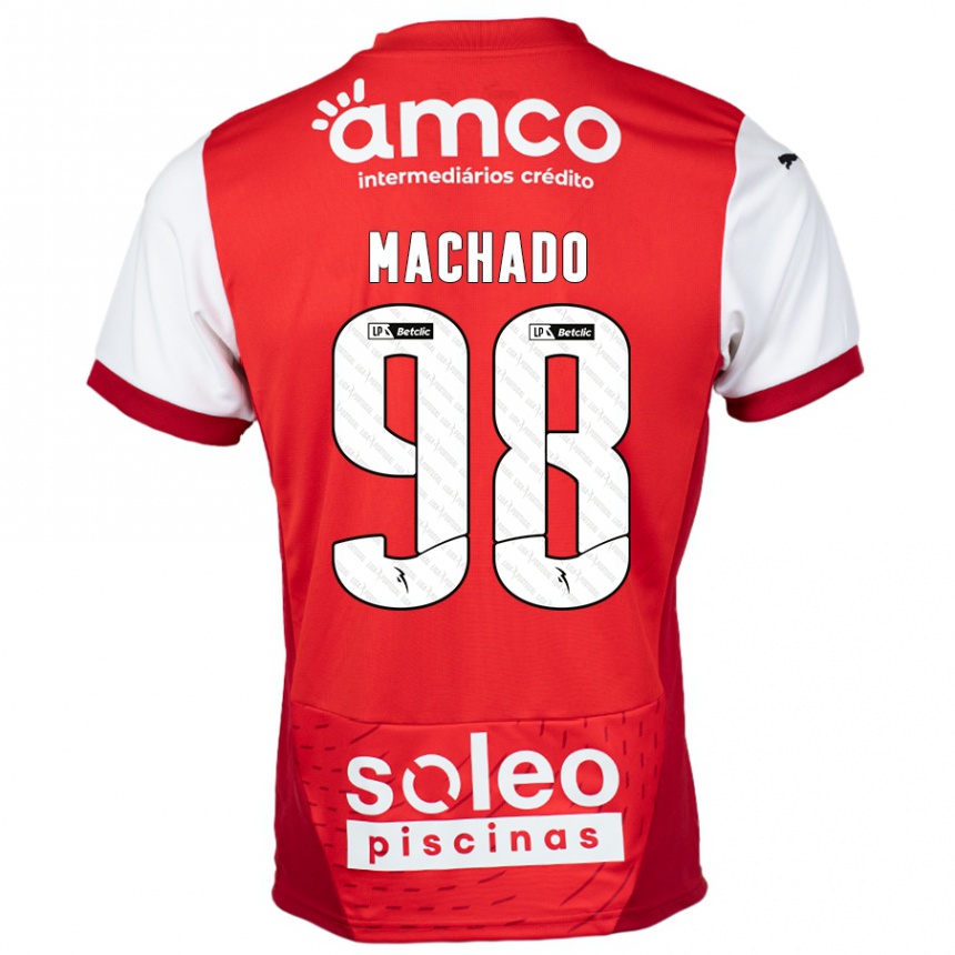 Kids Football Gonçalo Machado #98 Red White Home Jersey 2024/25 T-Shirt Australia