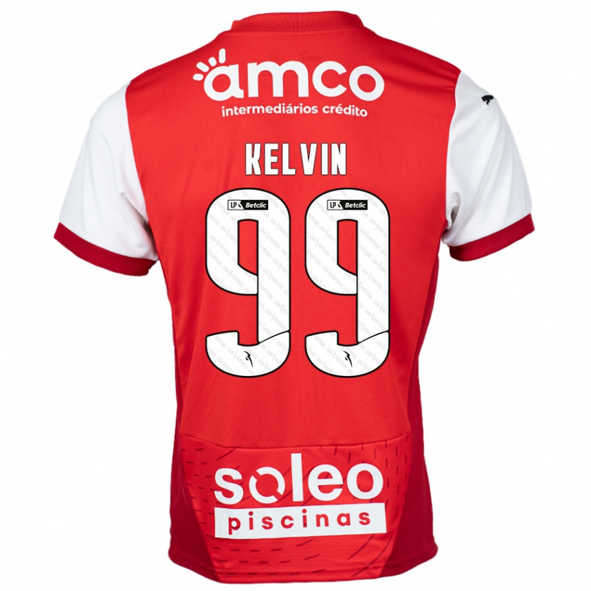 Kids Football Kauan Kelvin #99 Red White Home Jersey 2024/25 T-Shirt Australia