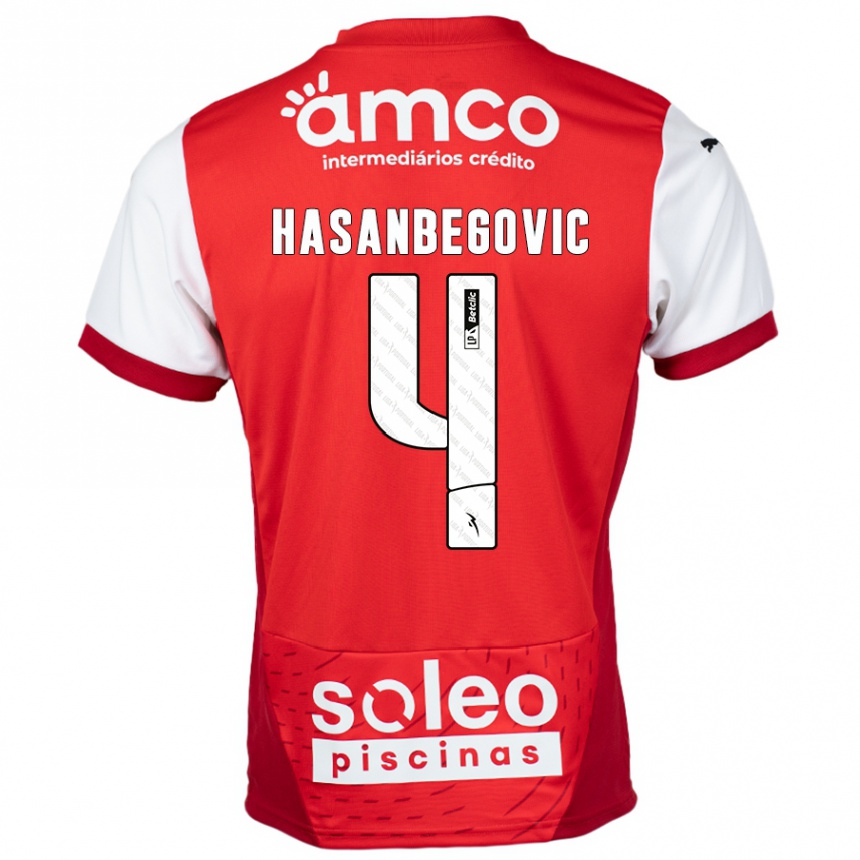 Kids Football Melisa Hasanbegović #4 Red White Home Jersey 2024/25 T-Shirt Australia