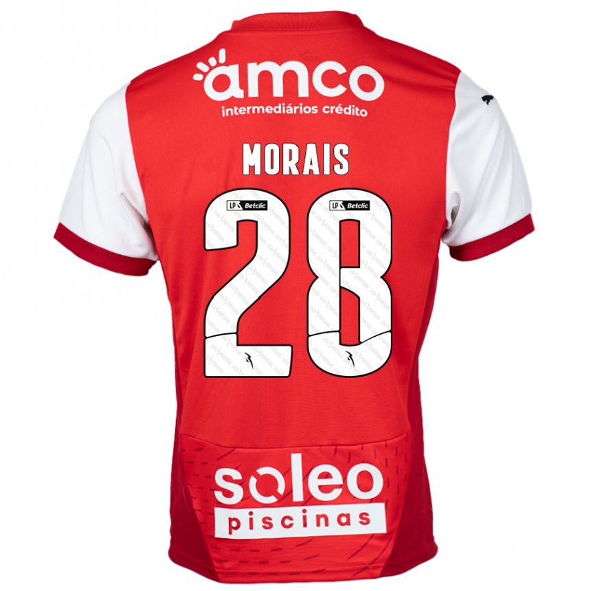 Kids Football Patrícia Morais #28 Red White Home Jersey 2024/25 T-Shirt Australia