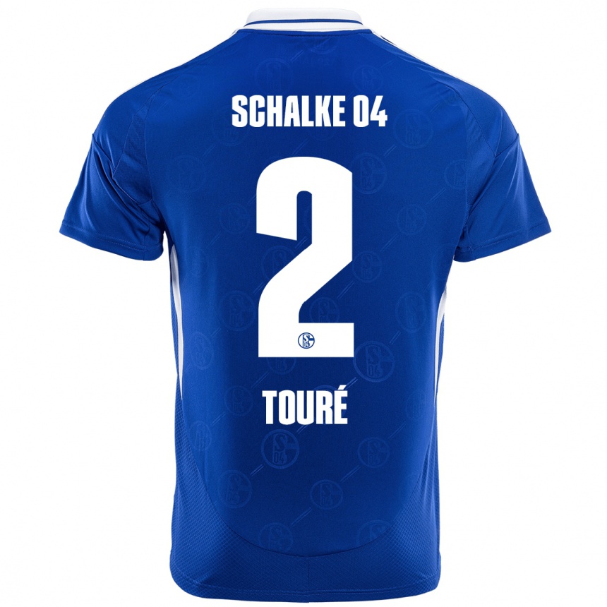 Kids Football Tidiane Touré #2 Royal Blue Home Jersey 2024/25 T-Shirt Australia