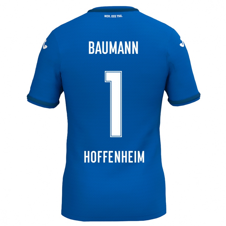 Kids Football Oliver Baumann #1 Royal Blue Home Jersey 2024/25 T-Shirt Australia