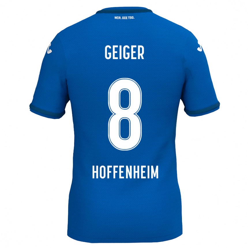 Kids Football Dennis Geiger #8 Royal Blue Home Jersey 2024/25 T-Shirt Australia