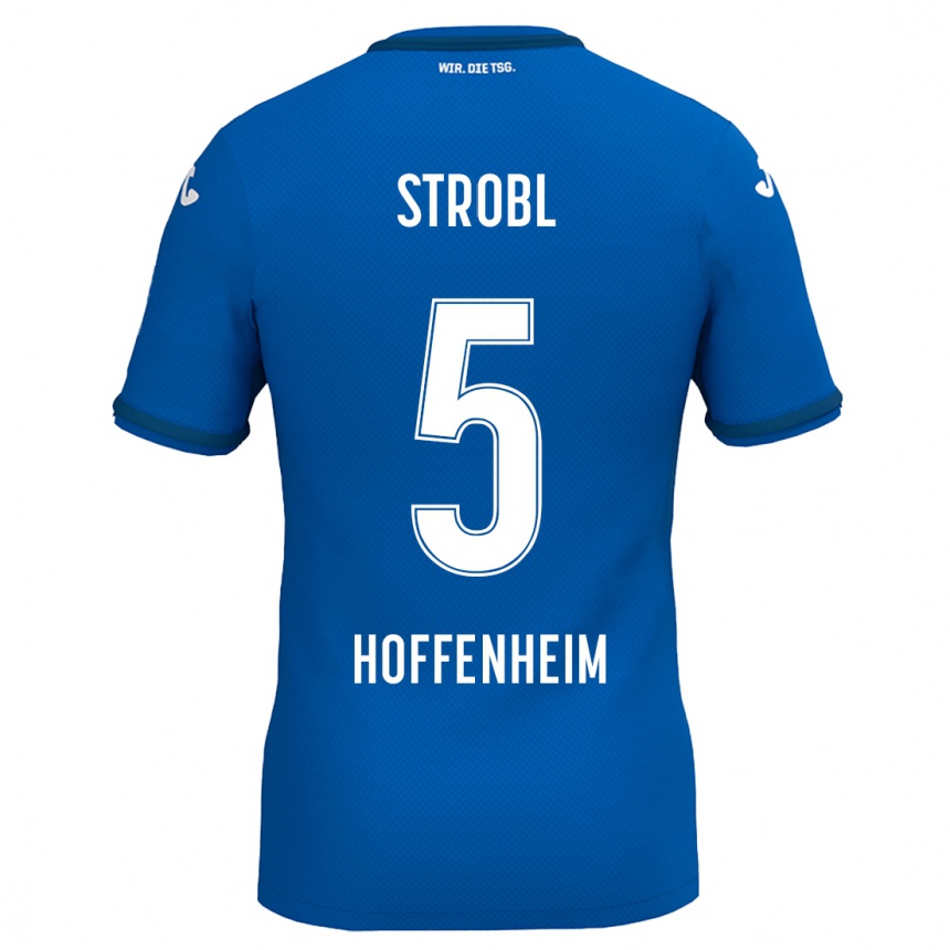 Kids Football Lars Strobl #5 Royal Blue Home Jersey 2024/25 T-Shirt Australia