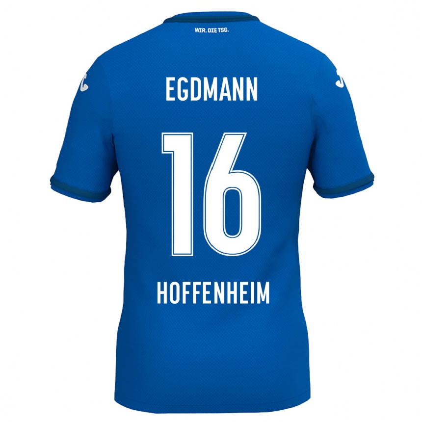 Kids Football Mika Egdmann #16 Royal Blue Home Jersey 2024/25 T-Shirt Australia