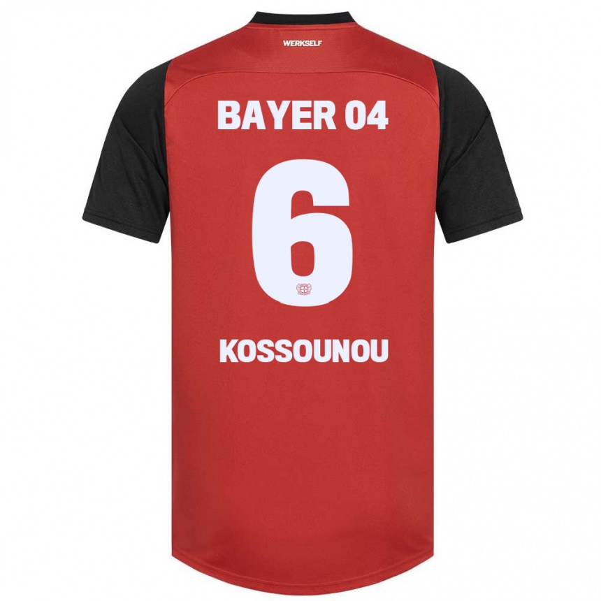 Kids Football Odilon Kossounou #6 Red Black Home Jersey 2024/25 T-Shirt Australia