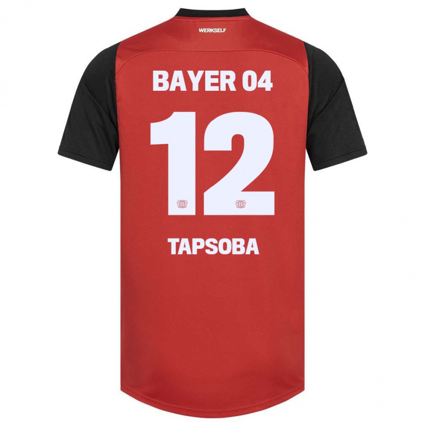 Kids Football Edmond Tapsoba #12 Red Black Home Jersey 2024/25 T-Shirt Australia