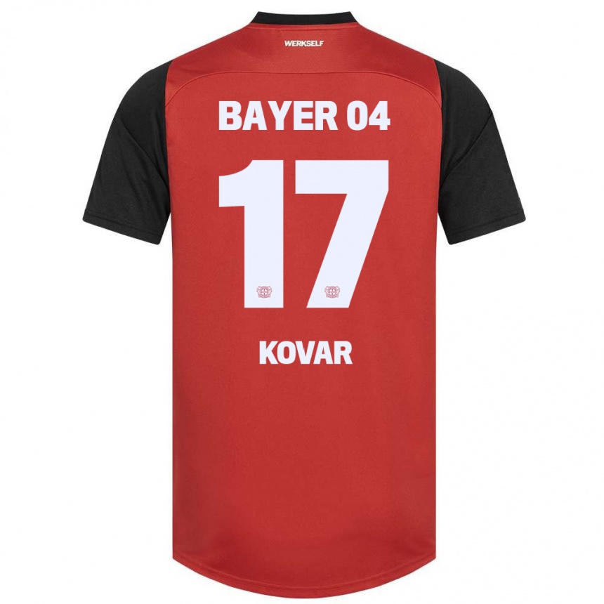 Kids Football Matej Kovar #17 Red Black Home Jersey 2024/25 T-Shirt Australia