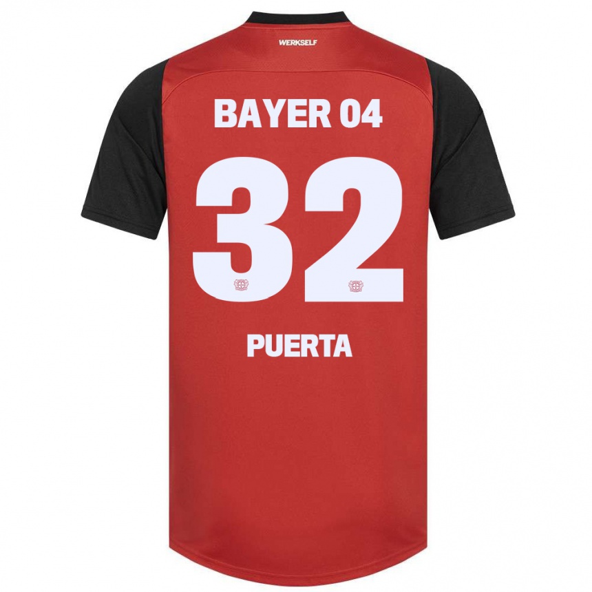 Kids Football Gustavo Puerta #32 Red Black Home Jersey 2024/25 T-Shirt Australia