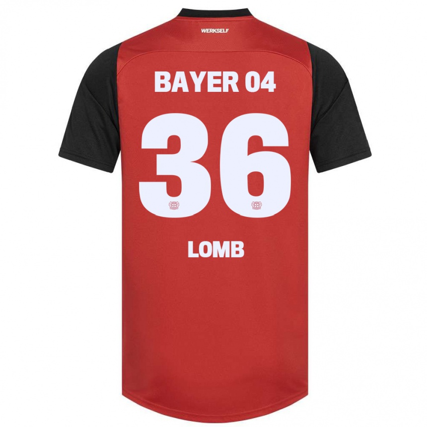 Kids Football Niklas Lomb #36 Red Black Home Jersey 2024/25 T-Shirt Australia