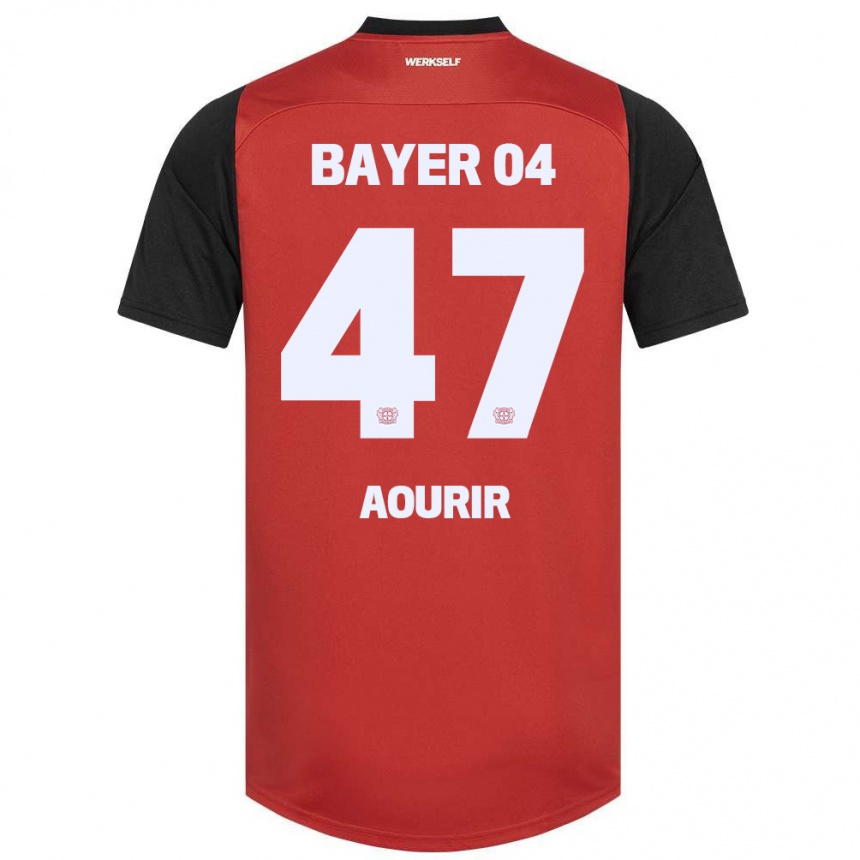 Kids Football Ayman Aourir #47 Red Black Home Jersey 2024/25 T-Shirt Australia