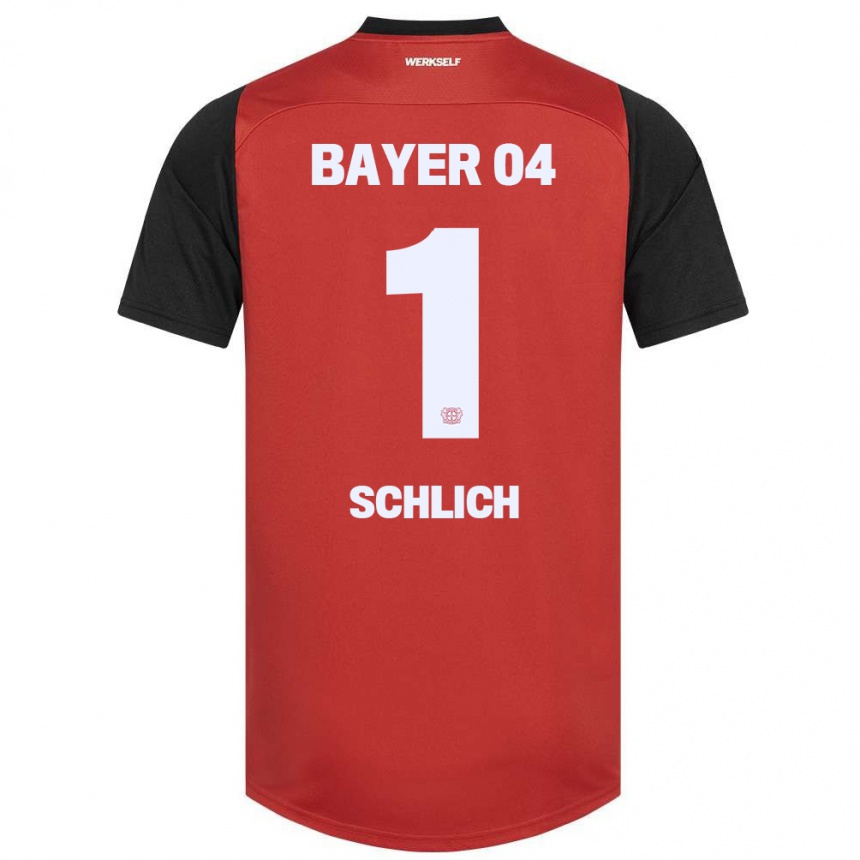 Kids Football Jesper Schlich #1 Red Black Home Jersey 2024/25 T-Shirt Australia