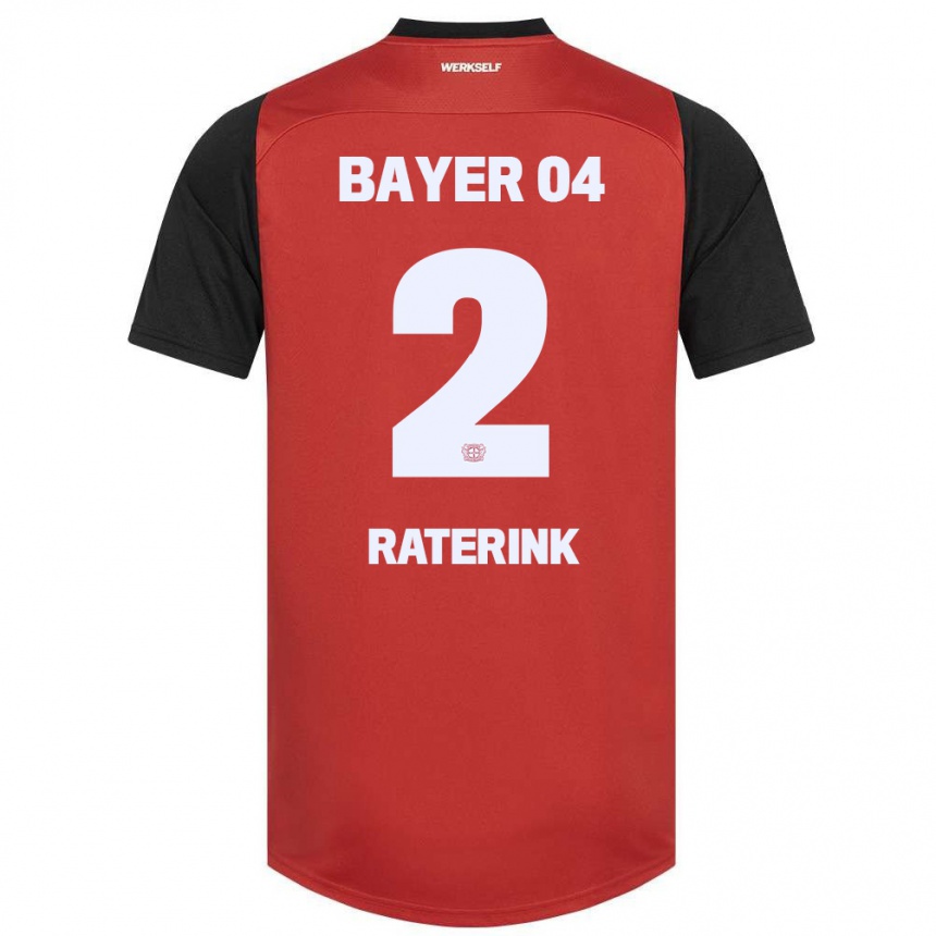 Kids Football Othniël Raterink #2 Red Black Home Jersey 2024/25 T-Shirt Australia