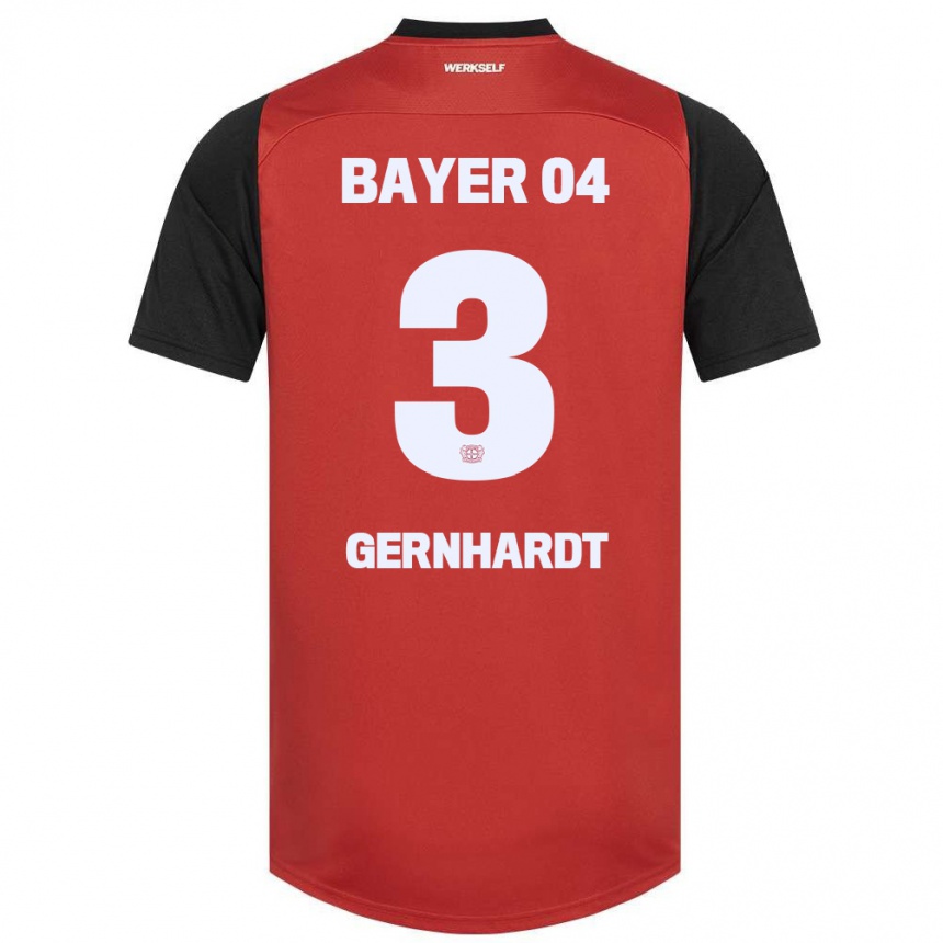 Kids Football Nils Gernhardt #3 Red Black Home Jersey 2024/25 T-Shirt Australia